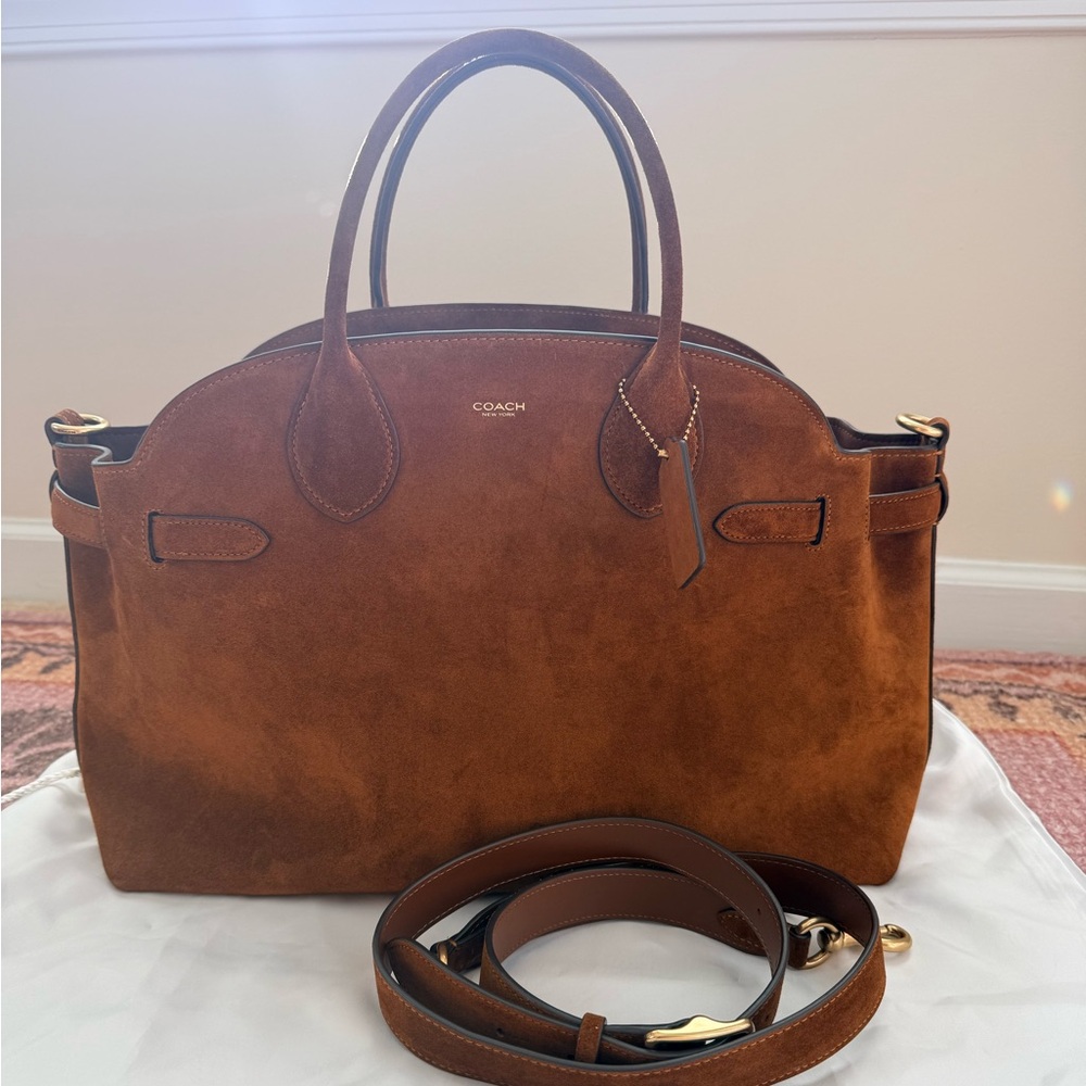 Coach Soft Empire 40 Carryall Suede Satchel Bag